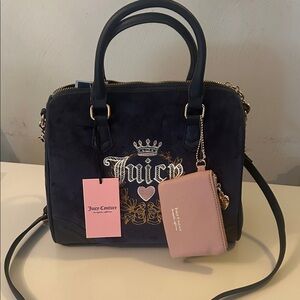 Juicy Couture Navy and Blush Satchel with Wallet